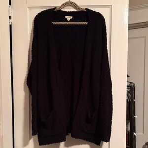 Cupio Black Open-Front Cardigan